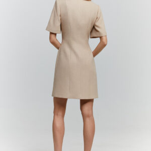 One Side Lapel Double-Breasted Dress