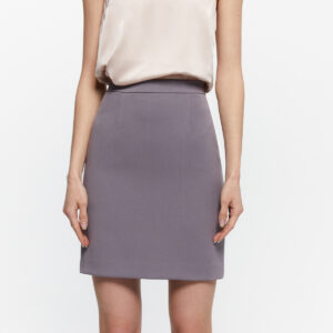 High Waist Mini Skirt Gray