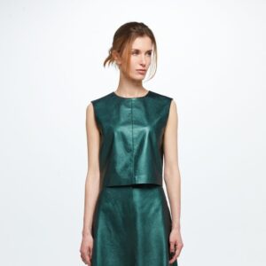 Faux-Leather Top Green