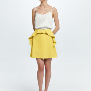Flounce Mini Skirt Yellow