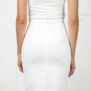 Pencil Skirt With Slit White