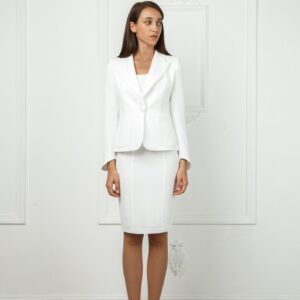 White Single-Breasted Linen Jacket