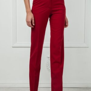 Red Regular-Fit Trousers With Turn-Ups