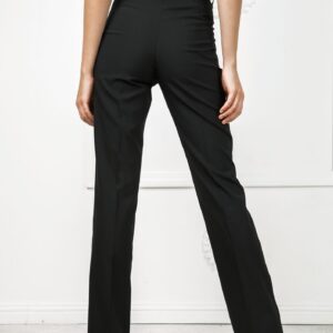 Black Regular-Fit Trousers With Turn-Ups