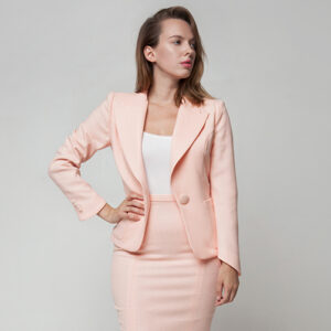 Pink Single-Breasted Linen Jacket