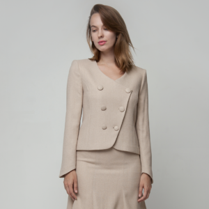 Vintage Double-Breasted Linen Jacket