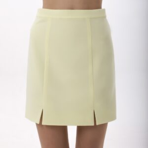 Yellow Slit Hem Mini Skirt
